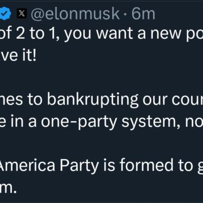 Elon s-a decis să facă un nou partid, America Party